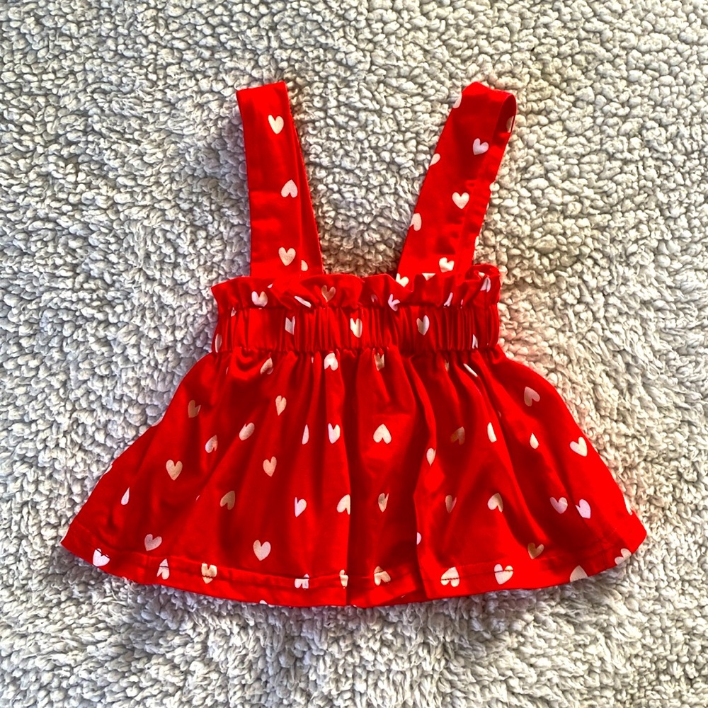 Read and white heart toddler top • 9-12 months